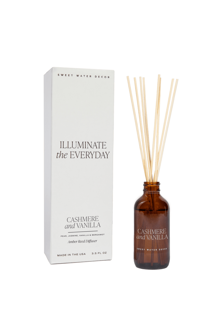 Amber Glass Reed Diffuser - Spa Scents, Main, color, Cashmere & Vanilla