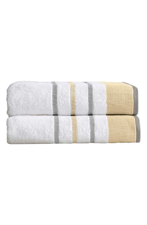 Luxurious Cotton 2-Pack Decorative Bath Towel Set