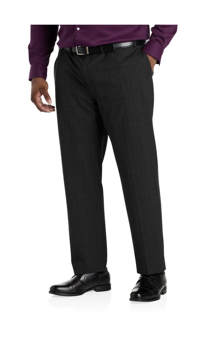 Michael Kors Check Suit Pants, Main, color, Charcoal