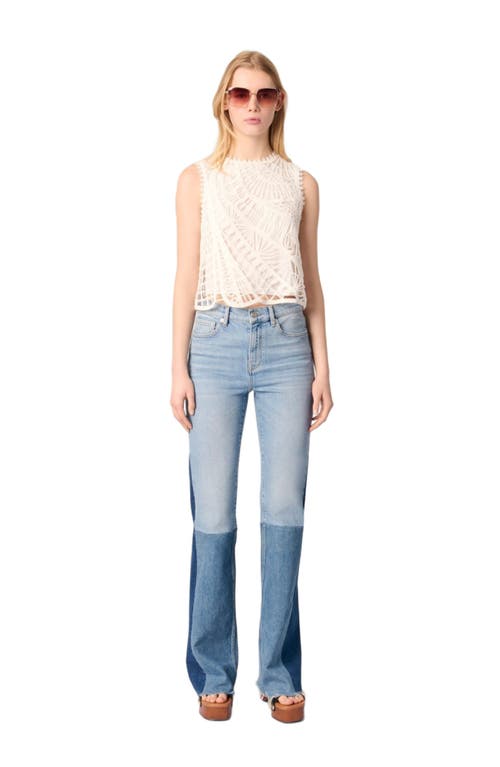 Maje Embroidered Tank Top In White
