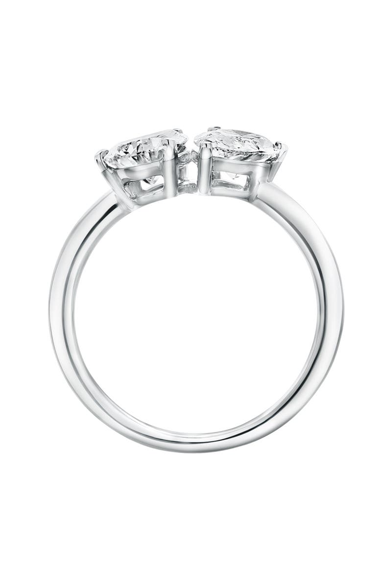 Twin Flames 14K Gold Pear Cut Lab Grown Diamond Toi et Moi Ring - 2 ct, Alternate, color, 14K White Gold