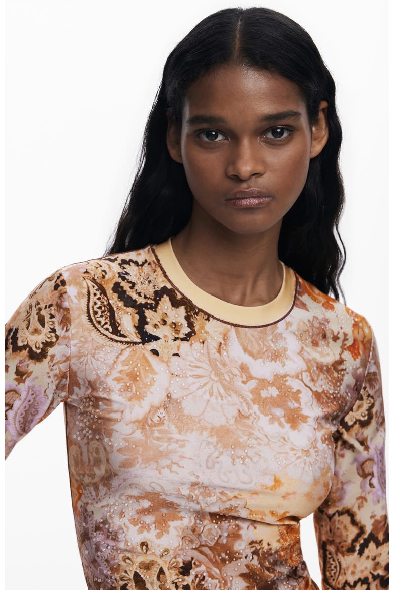 Printed Long Sleeve T-Shirt, Alternate, color, TERRACOTTA