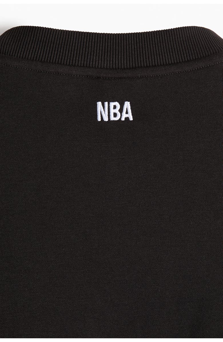 H&M Oversized printed sweatshirt, Alternate, color, Black/Nba