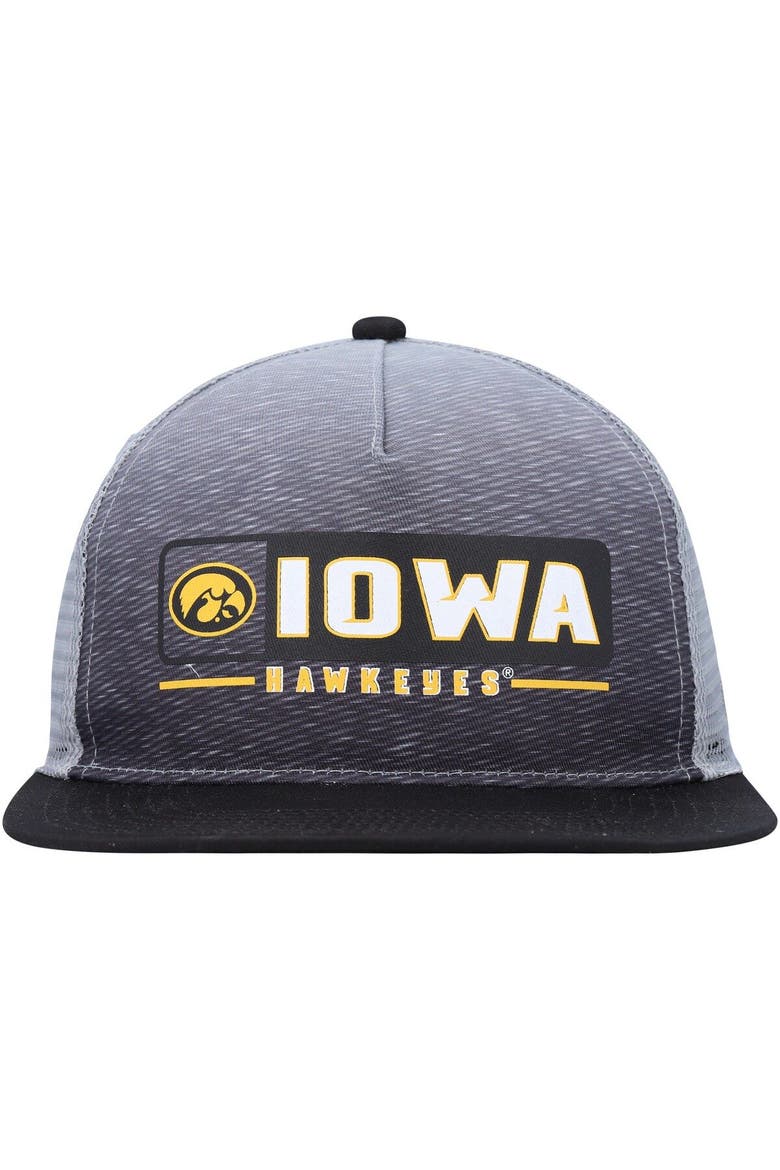 Men's Colosseum  Black/Gray Iowa Hawkeyes Snapback Hat, Alternate, color, Black