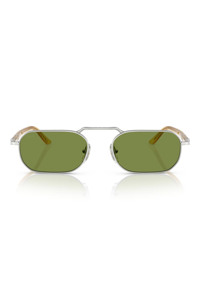 57mm Polarized Rectangular Sunglasses, Main, color, SILVER