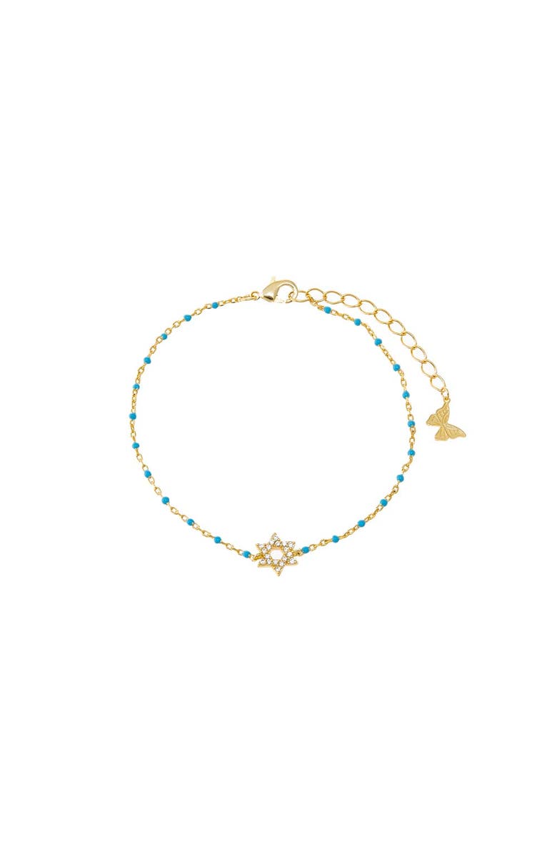 BY ADINA EDEN Colored Beaded Enamel Star Of David Bracelet, Main, color, 