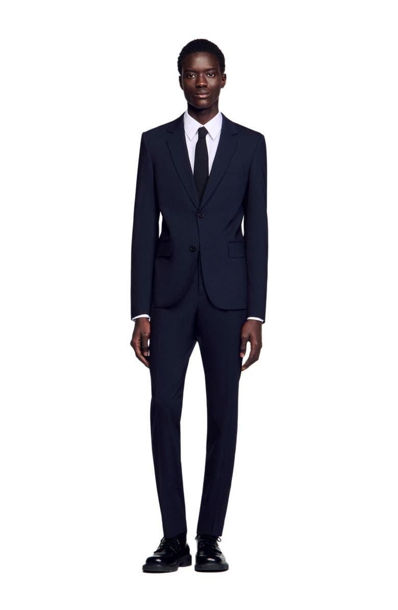 SANDRO Classic wool suit jacket, Alternate, color, 