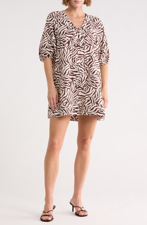 Lace-Up Detail Babydoll Dress