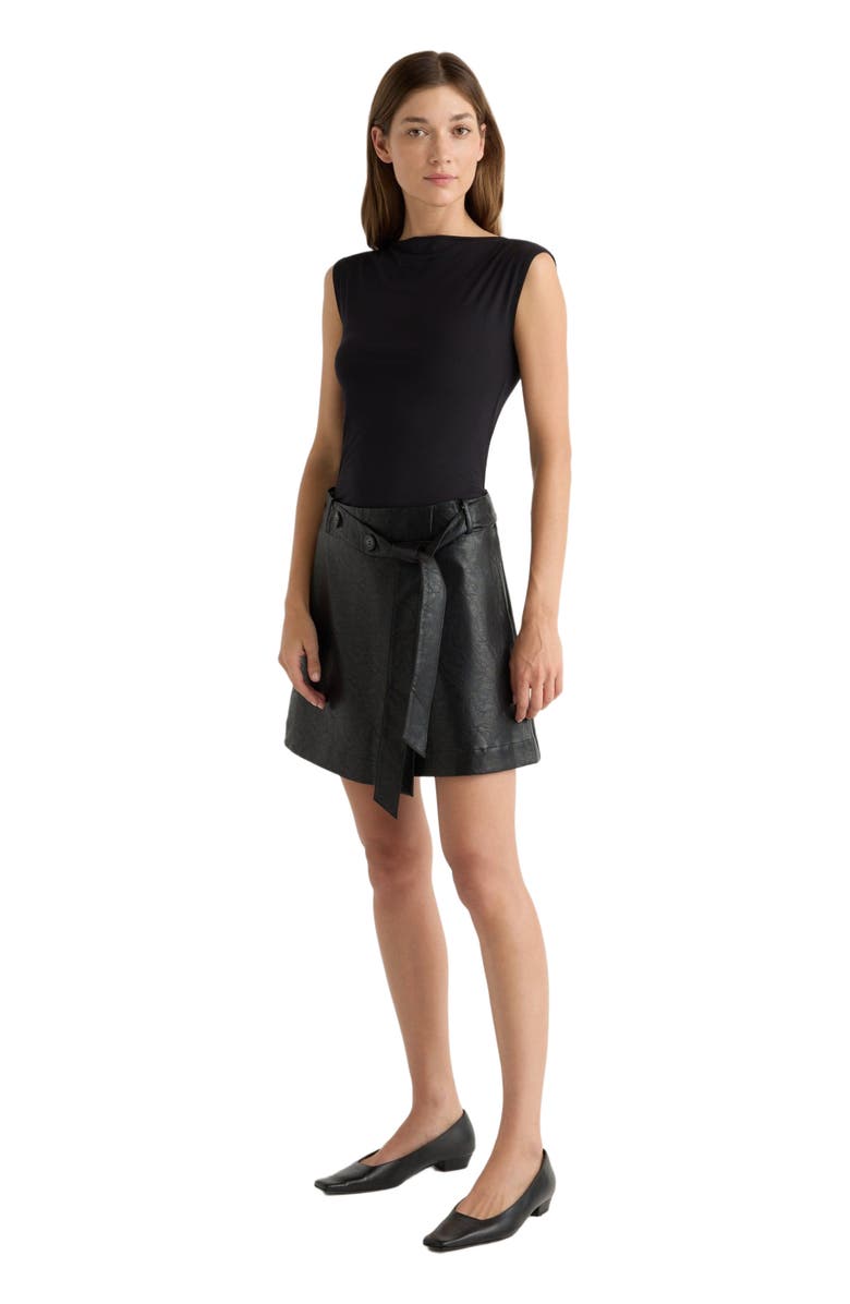 Modern Citizen Tanner Vegan Leather Wrap Skirt, Main, color, 