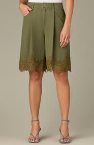 Wit & Wisdom Skyrise Lace Trim Bermuda Shorts