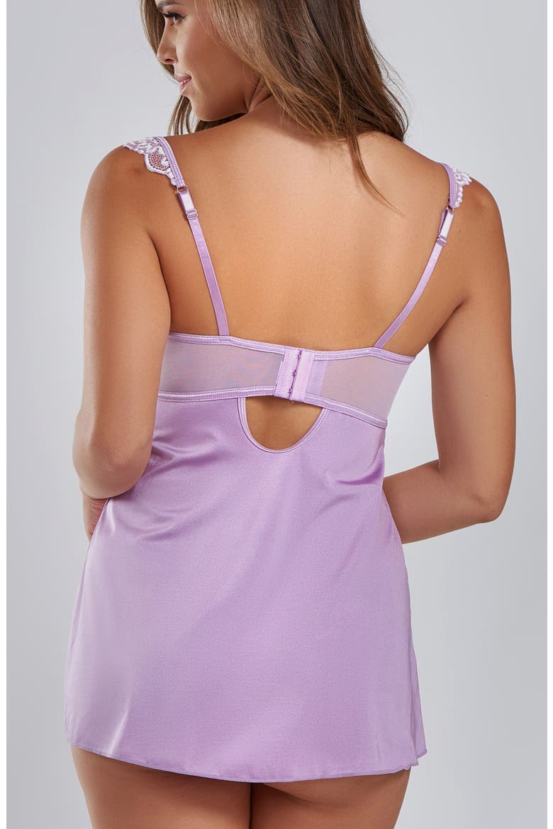 Lace & Microfiber Babydoll, Alternate, color, Lilac