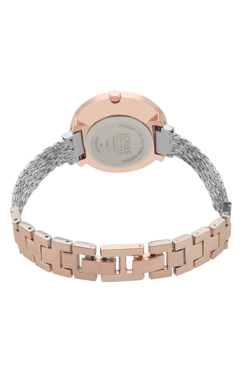 Jones New York Diamond Two-Tone Quartz Mesh Bracelet Watch, 36mm, Alternate, color, White/ Rose Gold