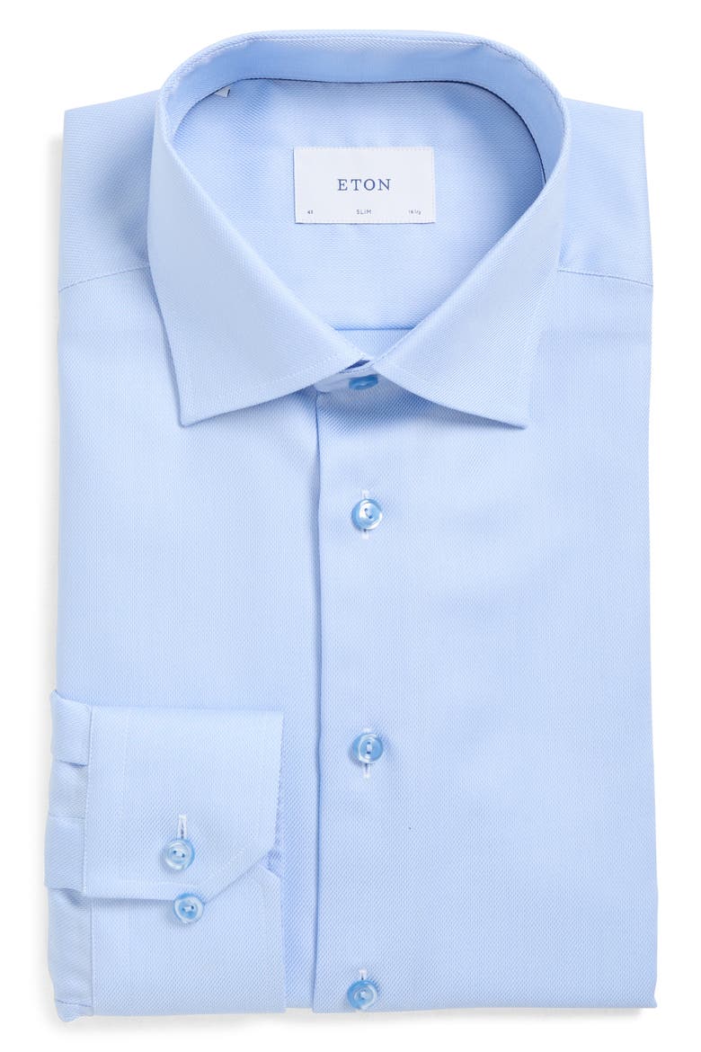 Slim Fit Cotton Twill Dress Shirt, Alternate, color, LIGHT BLUE