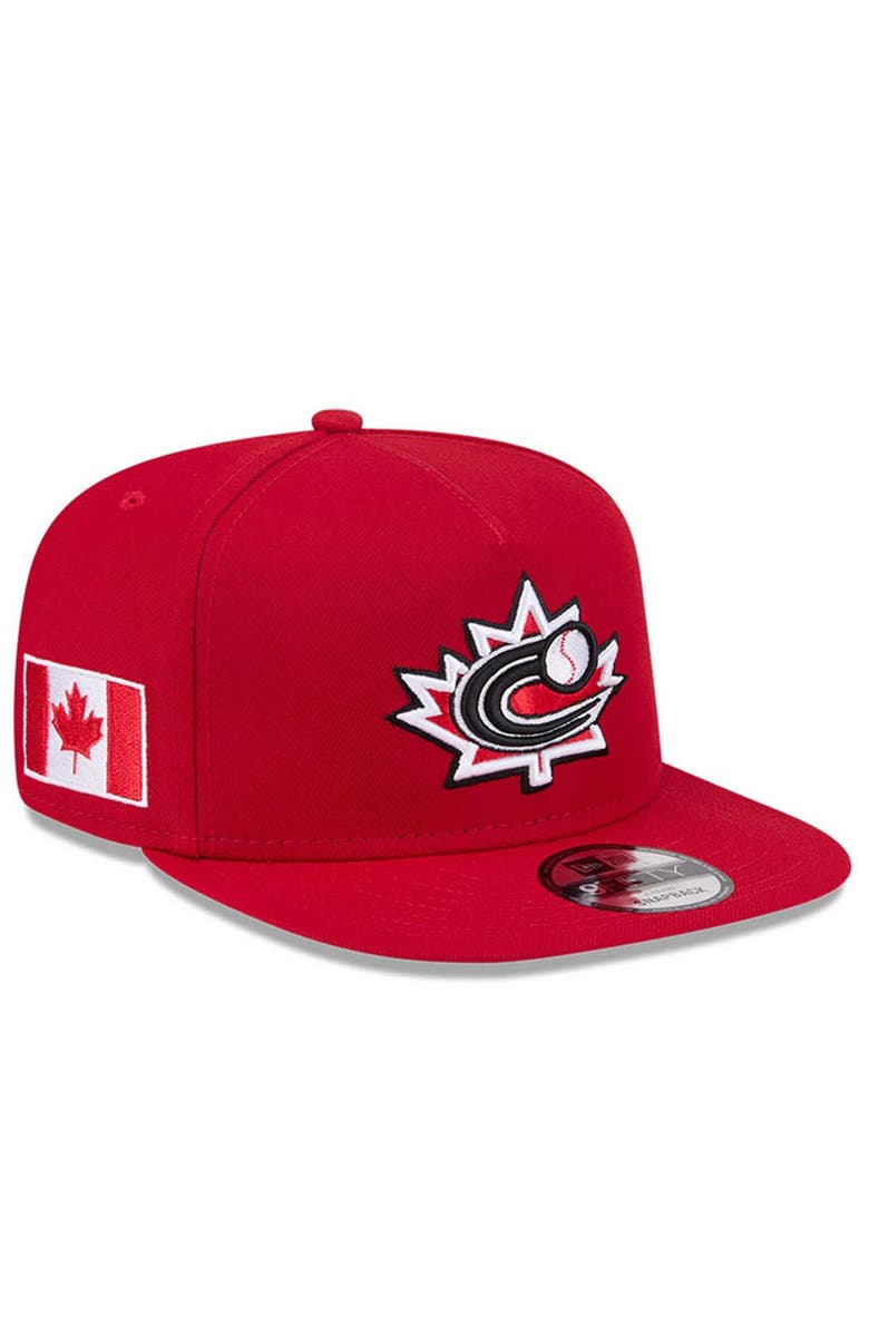 New Era Men's New Era Red Canada Baseball 2026 World Baseball Classic 9FIFTY A-Frame Snapback Hat, Main, color, Red