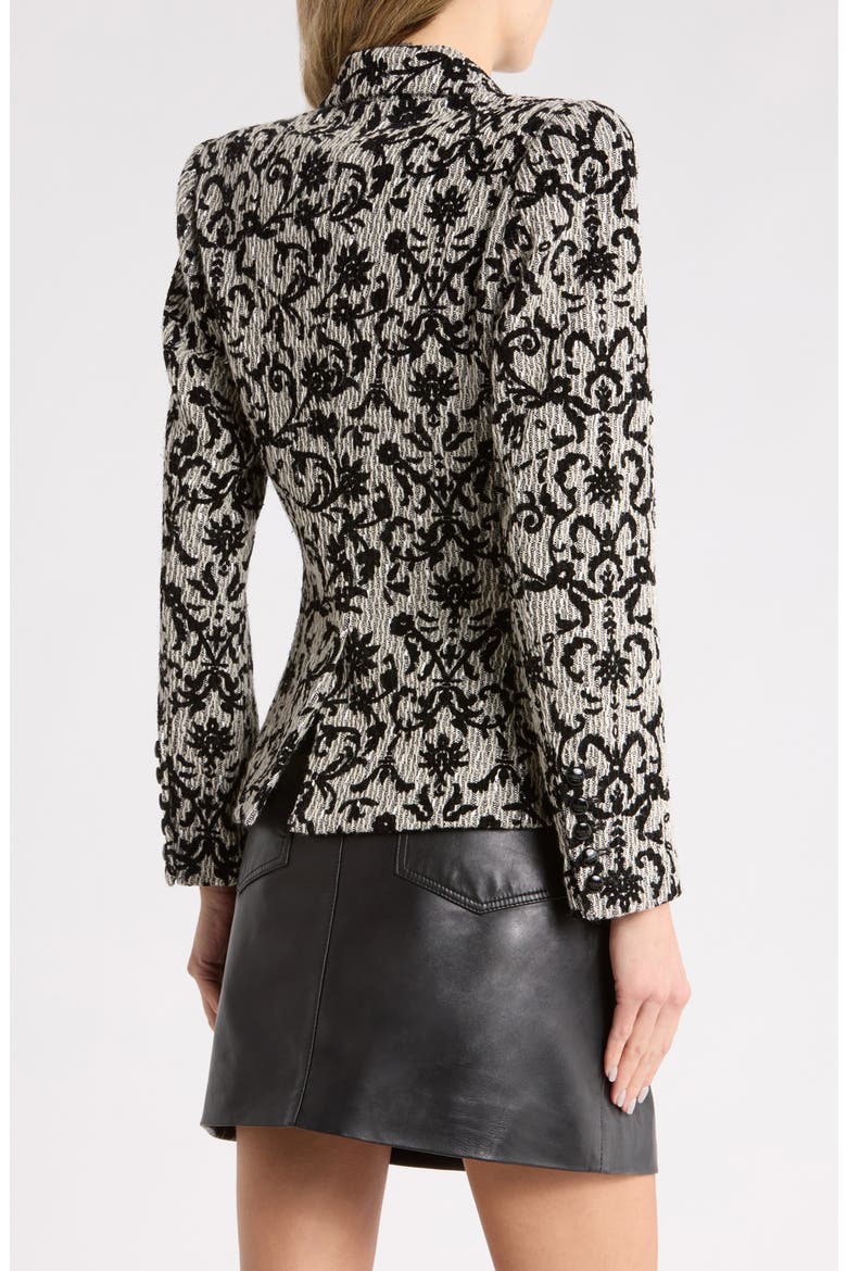 Bethany Structured Wool Blend Blazer, Alternate, color, BLACK/ GREY FLOCKED TWEED