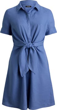 Lauren Ralph Lauren Tie Waist Linen Shirtdress