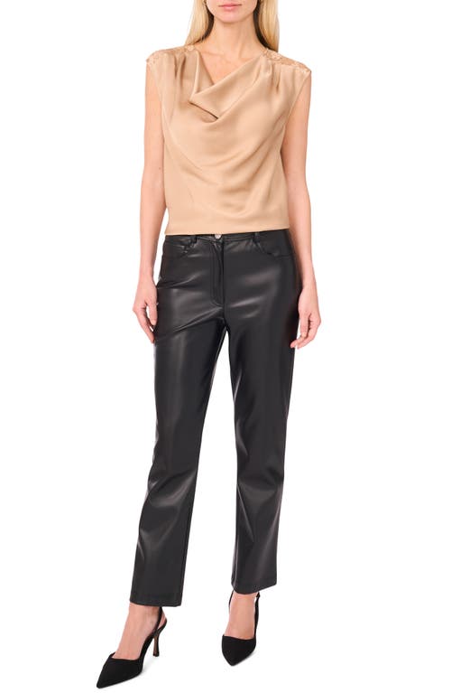 Vince Camuto Lace Trim Cowl Neck Sleeveless Top In Neutral