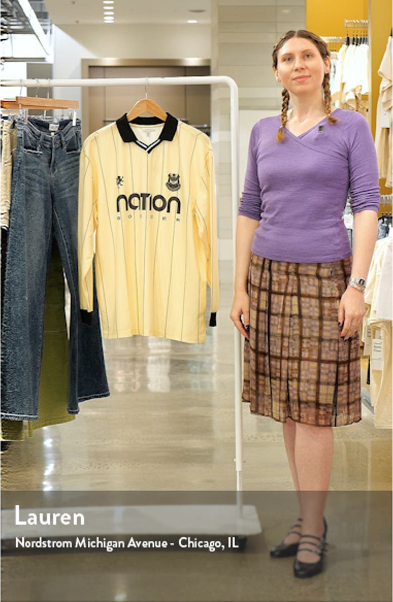 Stripe Soccer Long Sleeve Johnny Collar Graphic Polo, sales video thumbnail