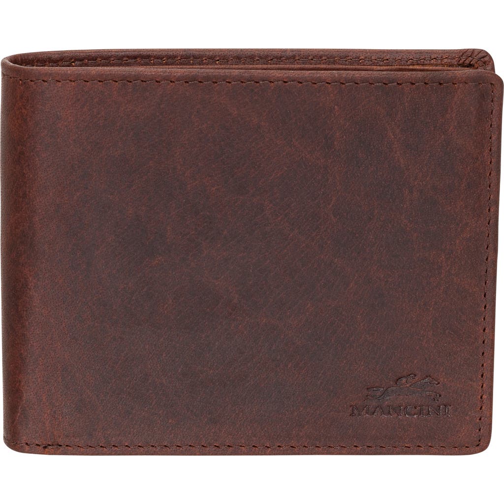 Mancini Buffalo Rfid Wallet With Coin Pocket In Brown
