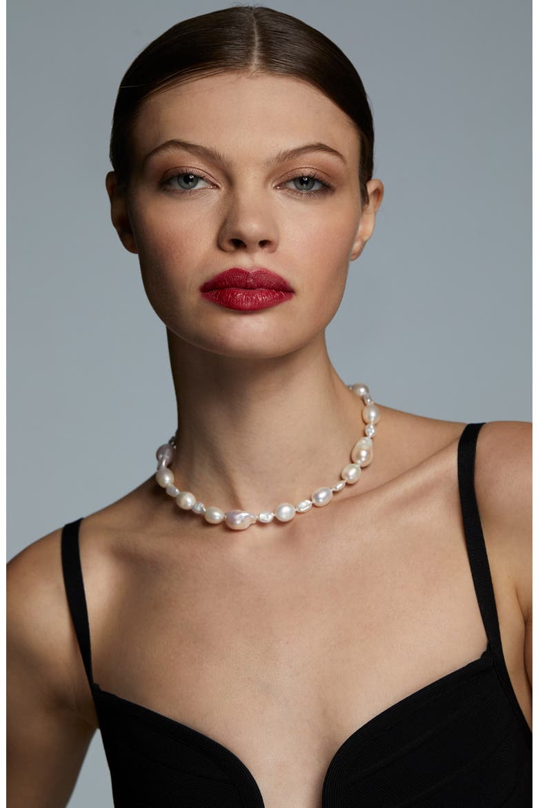London Baroque Pearl Collar Necklace, Alternate, color, GOLD