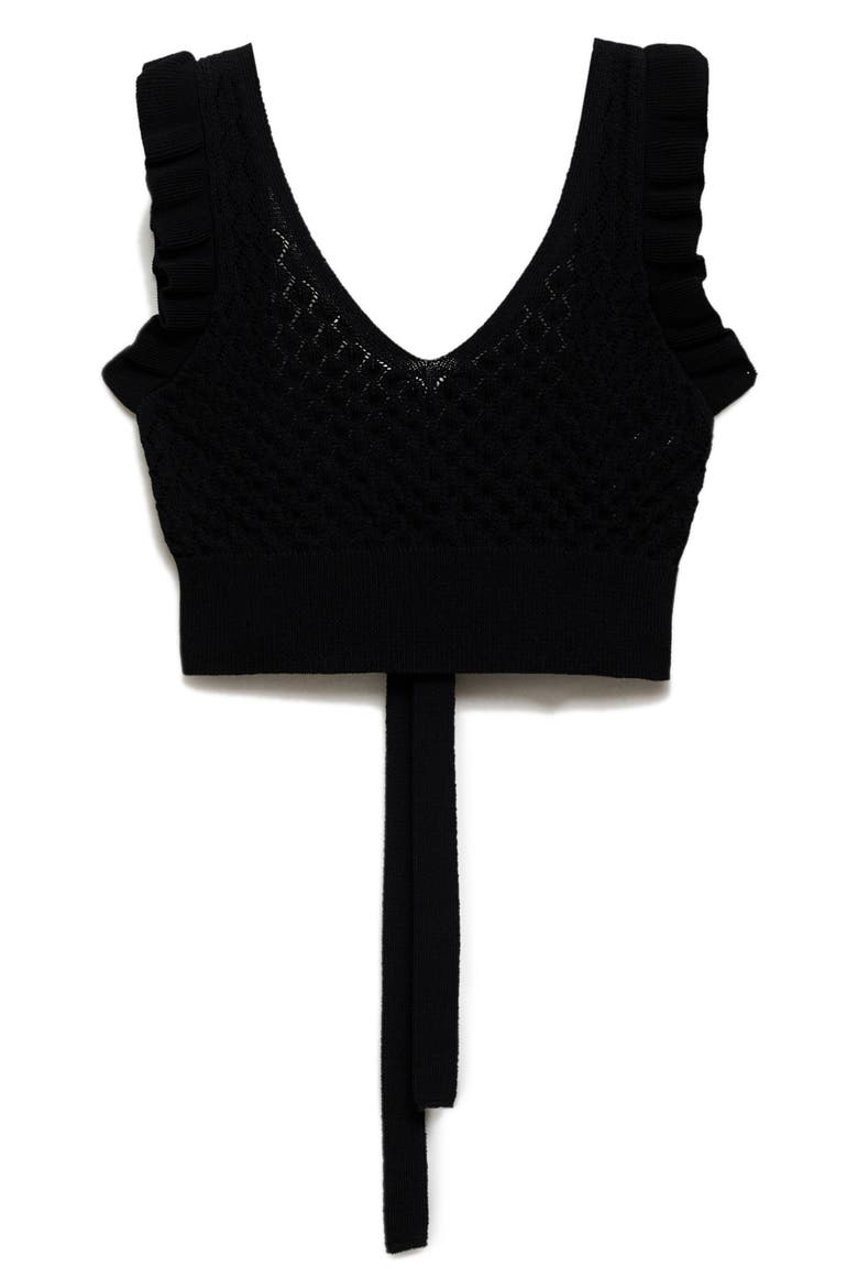 Bow Back Crop Tank, Alternate, color, BLACK