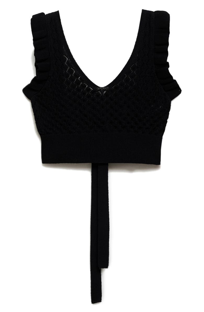 MANGO Bow Back Crop Tank, Alternate, color, Black