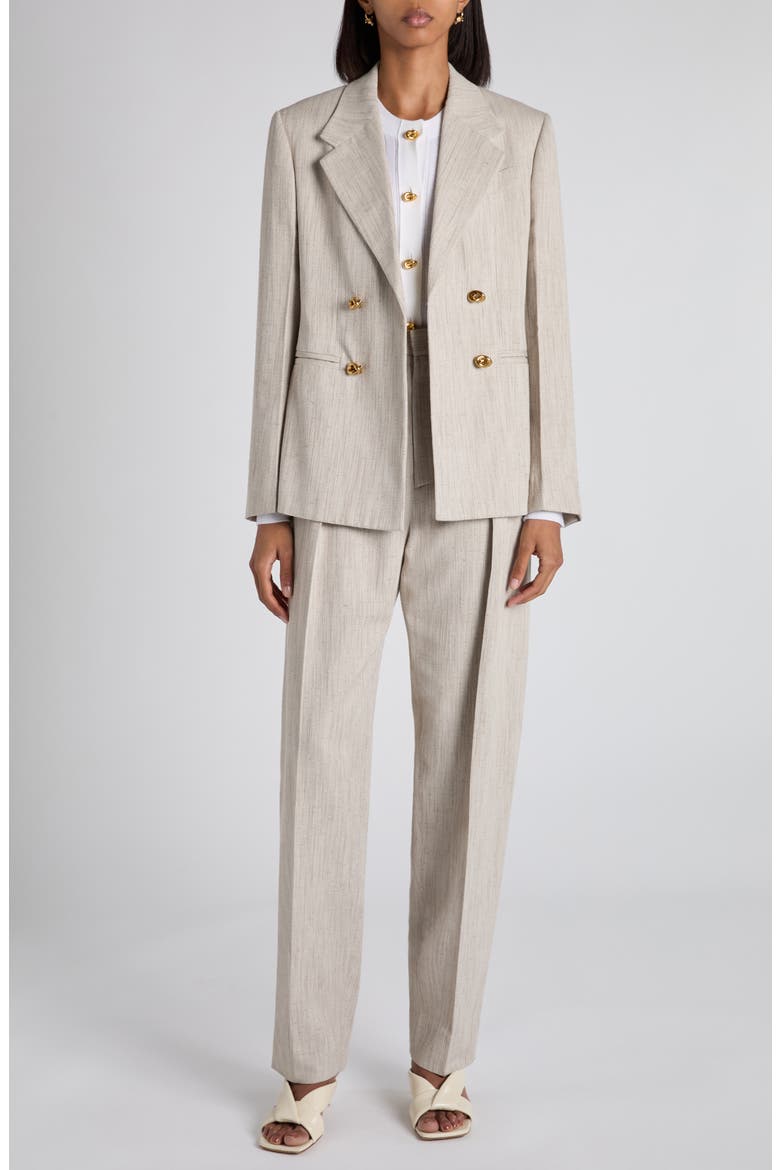 Knot Button Textured Blazer, Alternate, color, 2674 GREY PUTTY