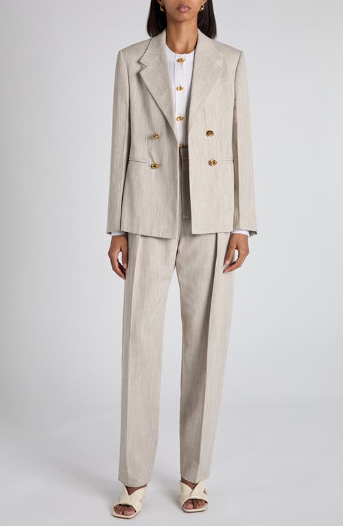 Bottega Veneta Knot Button Textured Blazer In Neutral