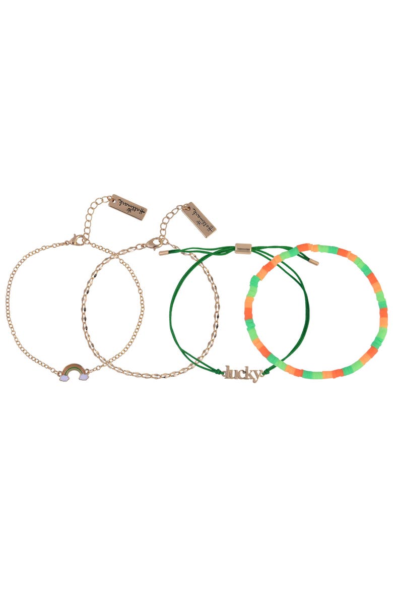 4pc Assorted Bracelet Set, Main, color, Green