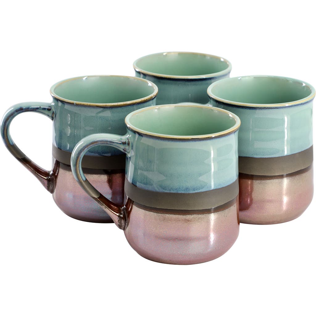 Gibson Home Copper Tonal 4 Piece 18 Ounce Stoneware Cup Set In Multi