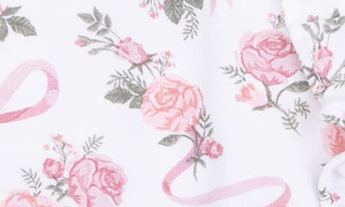 Shop Angel Dear Ribbons & Roses Print Footie In Pink