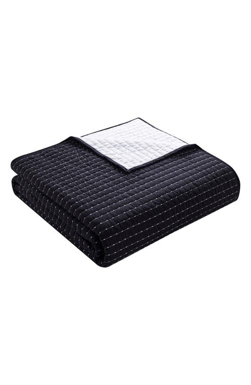 Vcny Home Pickstitch 3-piece Queen Quilt Set In Black