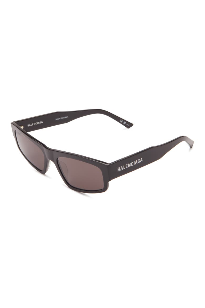 56mm Rectangular Sunglasses, Alternate, color, BLACK BLACK GREY