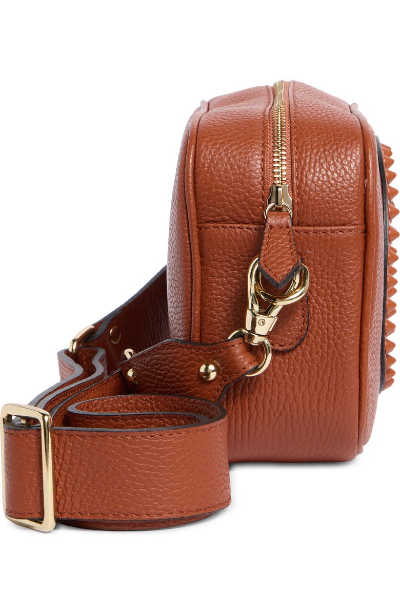 VALENTINO BY MARIO VALENTINO Mia Rock Stud Leather Crossbody Bag, Alternate, color, Whiskey