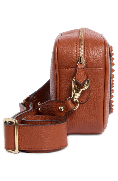 Valentino By Mario Valentino Mia Rock Stud Leather Crossbody Bag In Brown