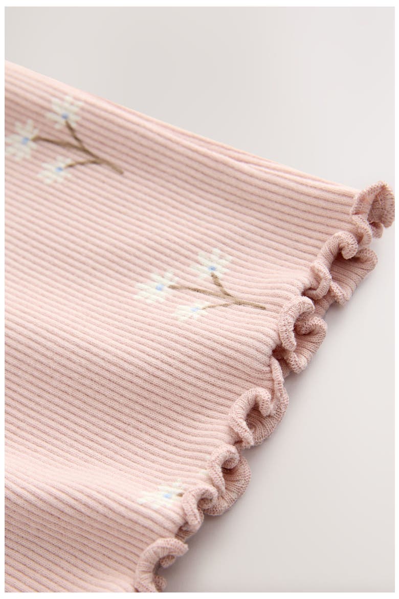 Kids' Pretty Floral Rib Long Sleeve Top, Alternate, color, PINK