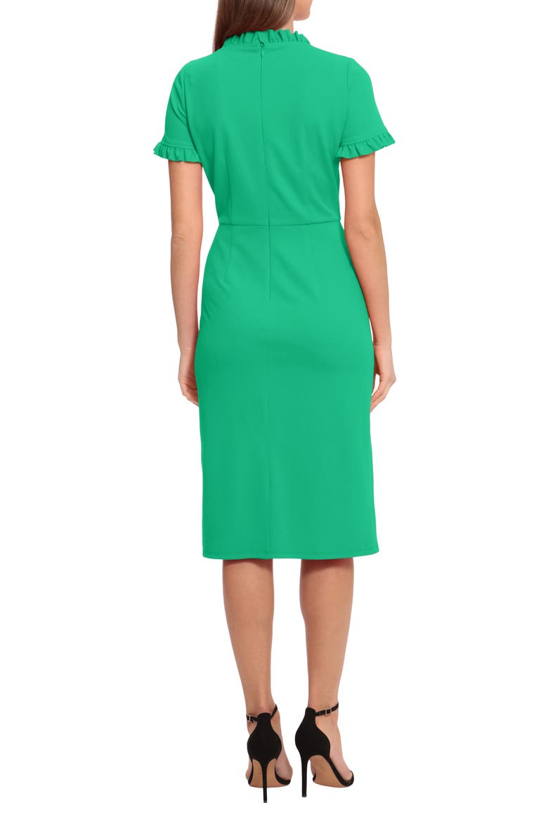 Ruffle Sheath Dress, Alternate, color, BRIGHT JADE
