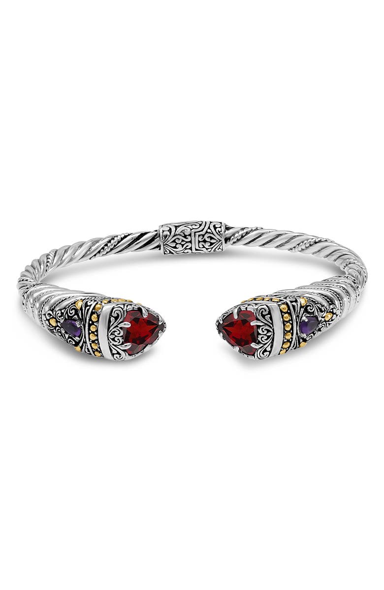 DEVATA Stone & Sterling Silver Bali Uluwatu Cuff Bracelet, Main, color, 