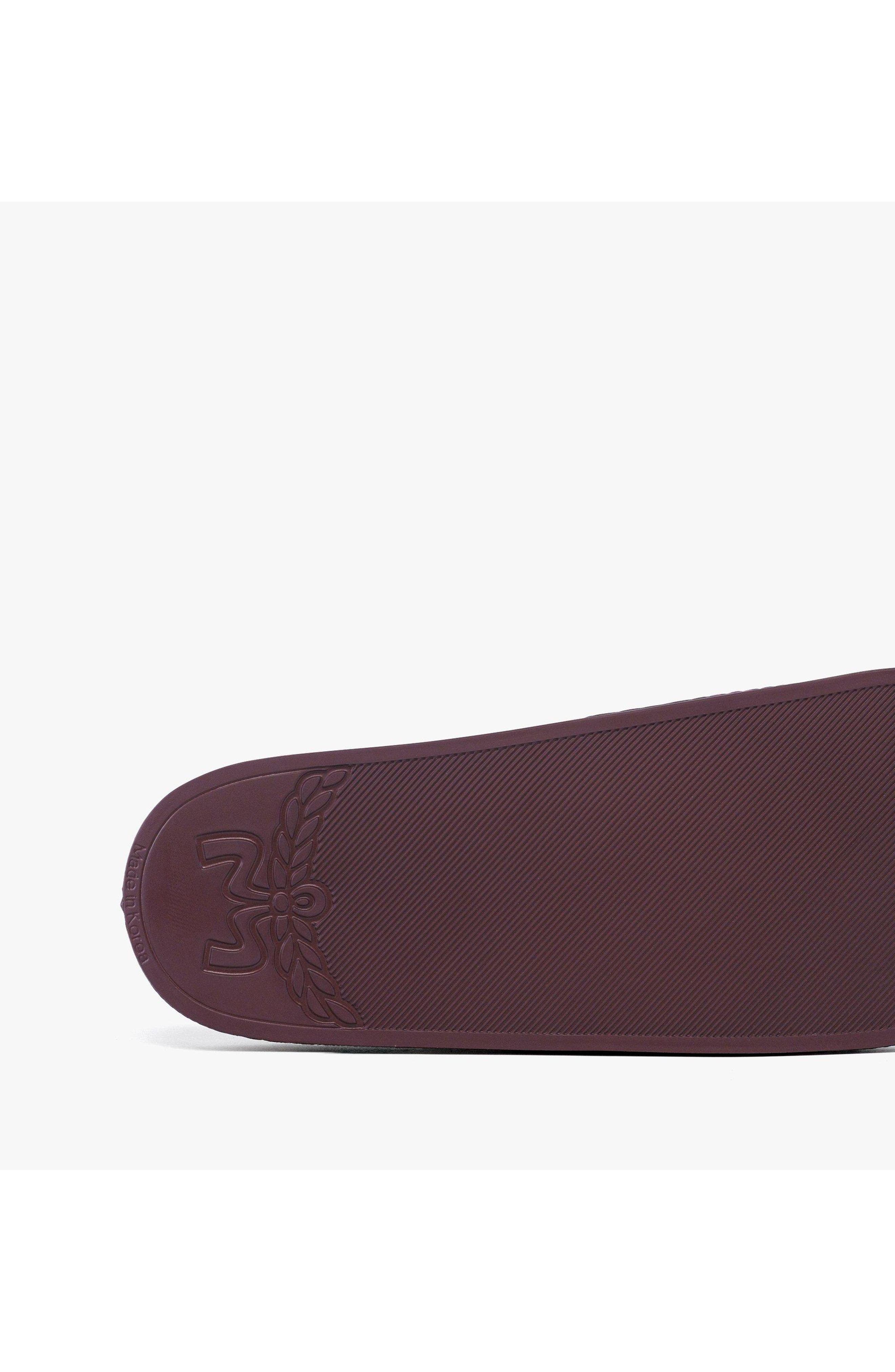 MCM Women's Monogram Print Rubber Slides, Alternate, color, Cinnamon