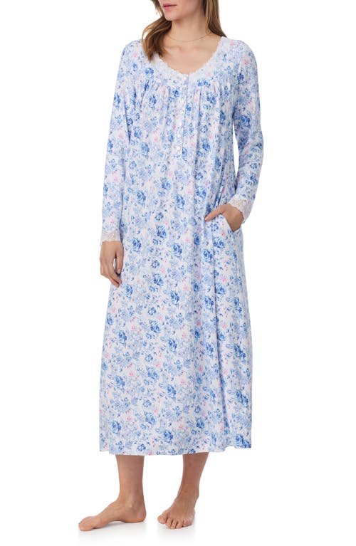 Eileen West Long Sleeve Ballet Nightgown In Blue