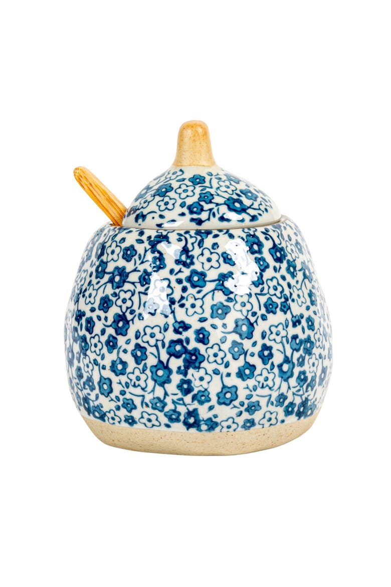 Hand-Painted Stoneware Sugar & Creamer, Set of 2, Alternate, color, Blue