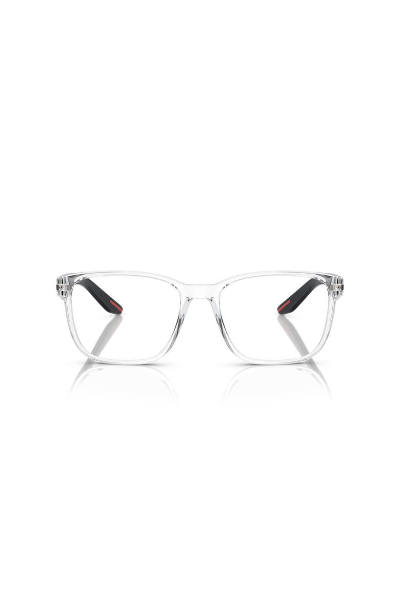 Prada Linea Rossa 55mm Rectangle optical glasses, Alternate, color, Transparent