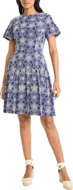 Maggy London Embroidered Flare Dress