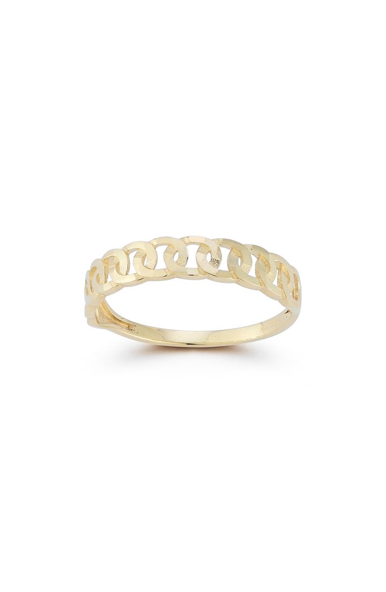 Ember Fine Jewelry Curb Link Band Ring, Main, color, Gold