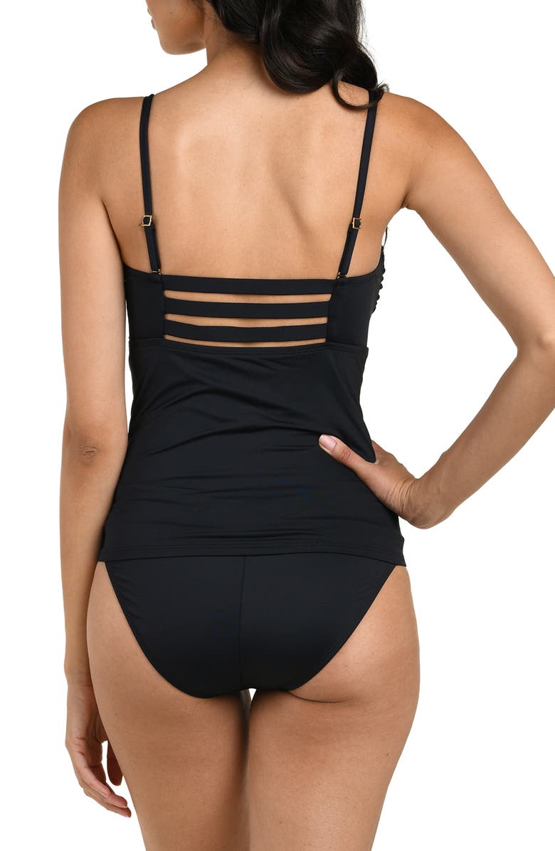 La Blanca Island Goddess Bandeau Tankini, Alternate, color, Black