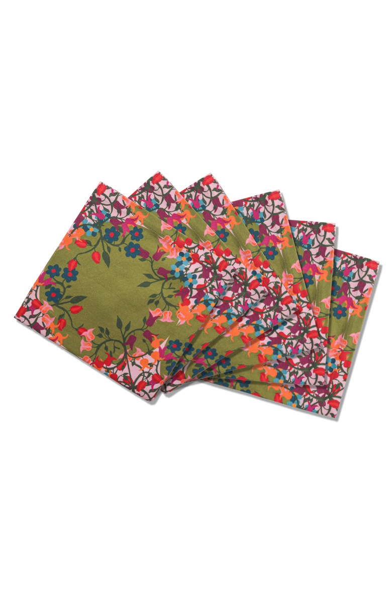 Sophie Williamson Design Offcut Napkins - Set of 6, Main, color, Green