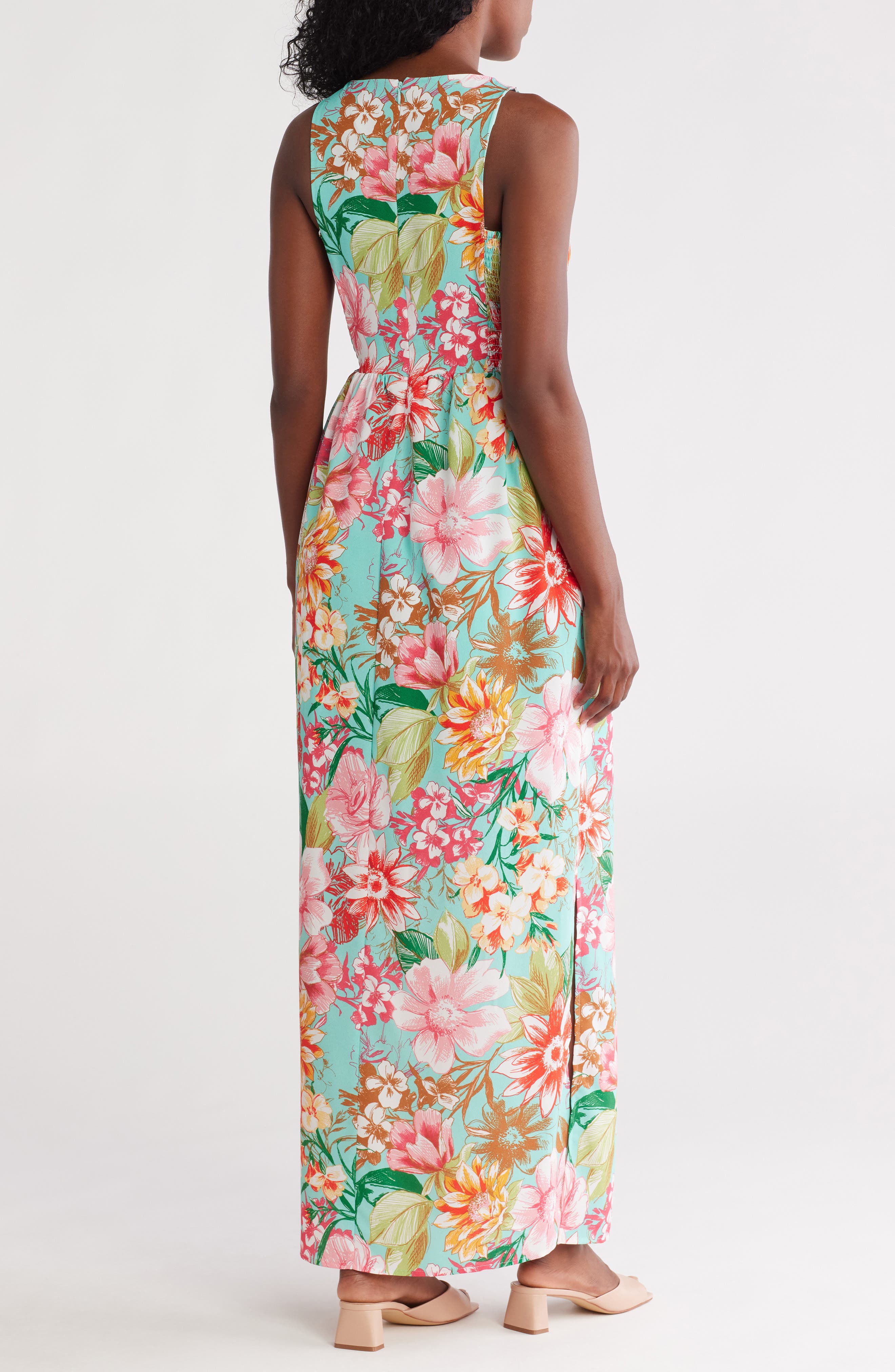 vince camuto floral halter dress Neck Sleeveless Maxi (Women) Midi dress