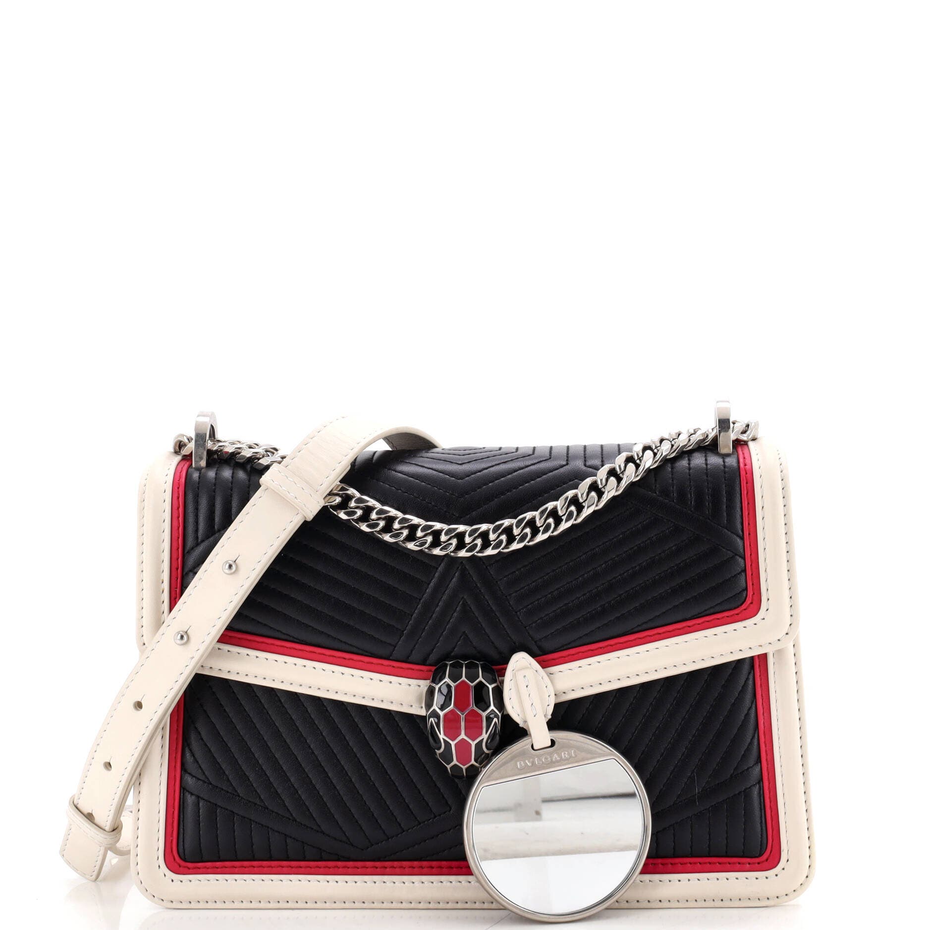 Serpenti Forever Shoulder Bag Quilted Leather Small, Alternate, color, None