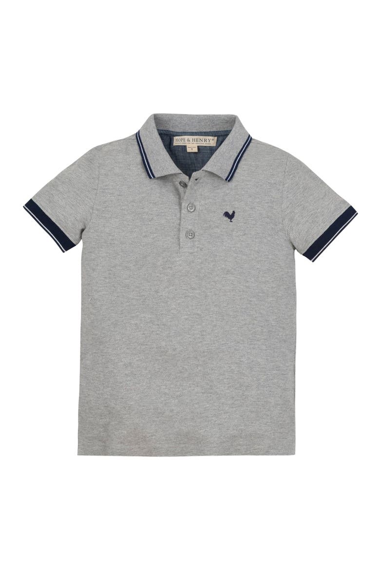 Baby Boys' Organic Pique Polo, Infant, Alternate, color, Dark Gray Heather