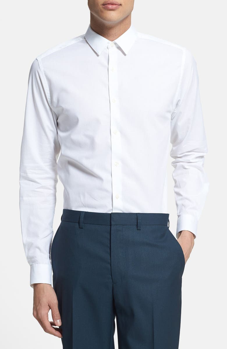 Topman Slim Fit Textured Cotton Dress Shirt, Alternate, color,
